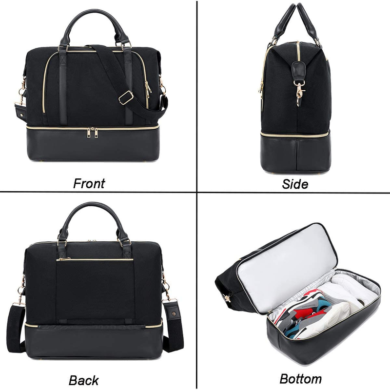 Bolso de cuero para hombre del viaje de la tela de lana basta de las mujeres con la manga 17.3x14.5x8.3 de la carretilla”