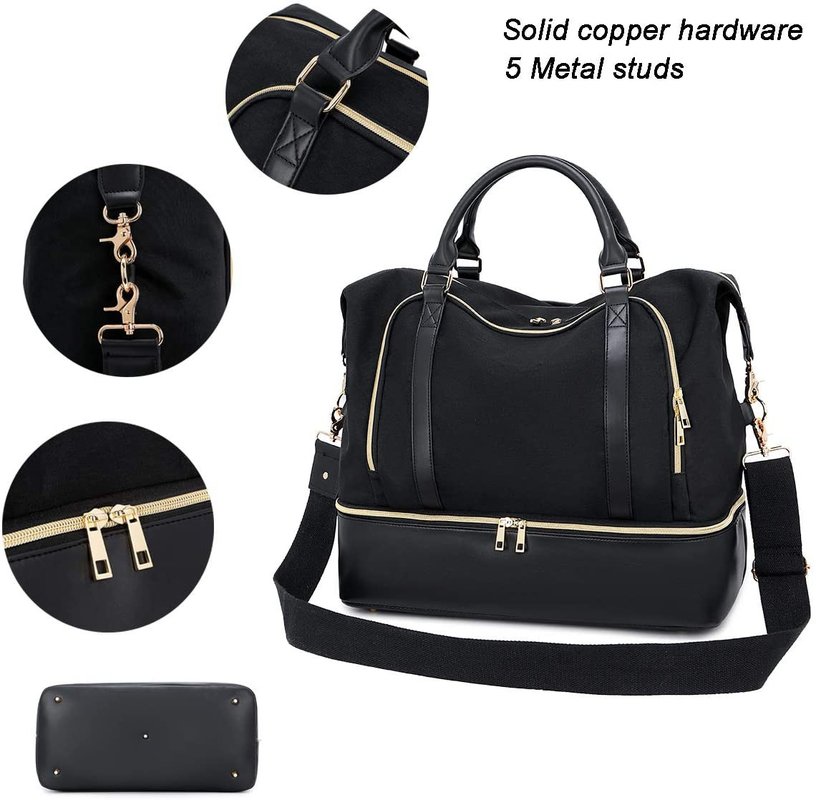 Bolso de cuero para hombre del viaje de la tela de lana basta de las mujeres con la manga 17.3x14.5x8.3 de la carretilla”