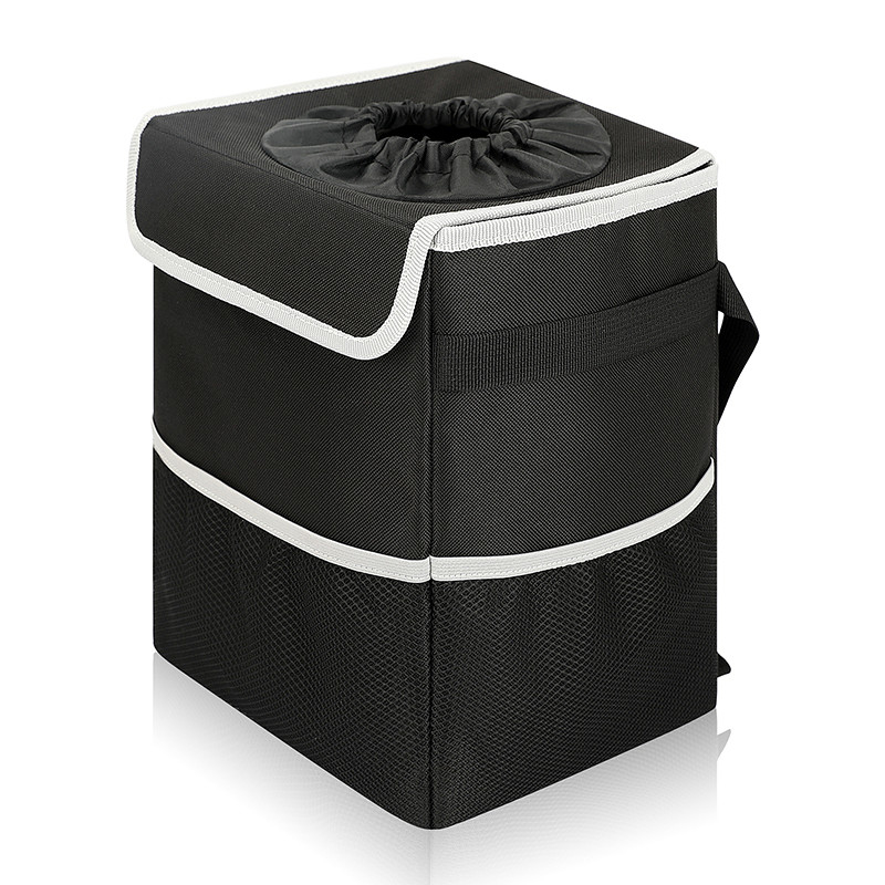 Basura 8.4x7.4x10.4 de la tapa del cubo de la basura de la prueba del escape de Bags Black Hanging del organizador del coche de la basura”
