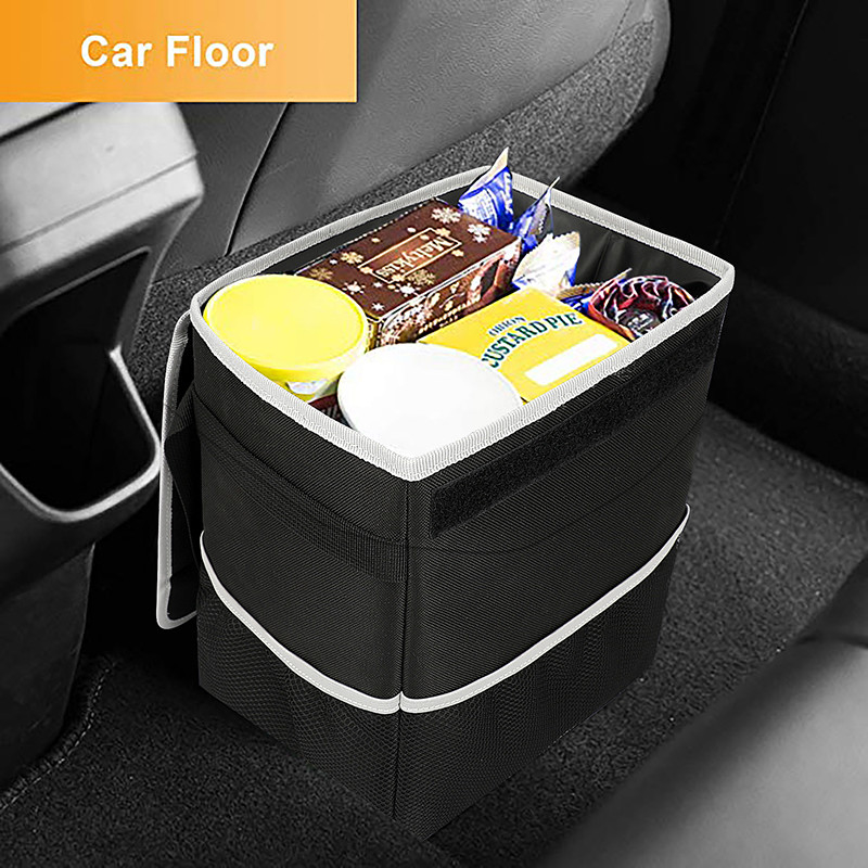 Basura 8.4x7.4x10.4 de la tapa del cubo de la basura de la prueba del escape de Bags Black Hanging del organizador del coche de la basura”