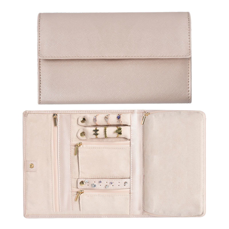 La joyería del maquillaje rueda para arriba al organizador Case Small Holder 8x5x1 portátil del bolso del viaje”