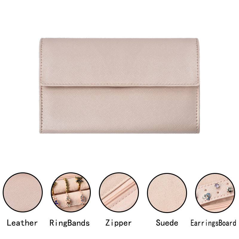La joyería del maquillaje rueda para arriba al organizador Case Small Holder 8x5x1 portátil del bolso del viaje”