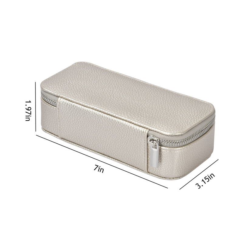 El almacenamiento de la joyería del maquillaje empaqueta el viaje de cuero 7x3.15x1.97 portátil de la PU de la caja”