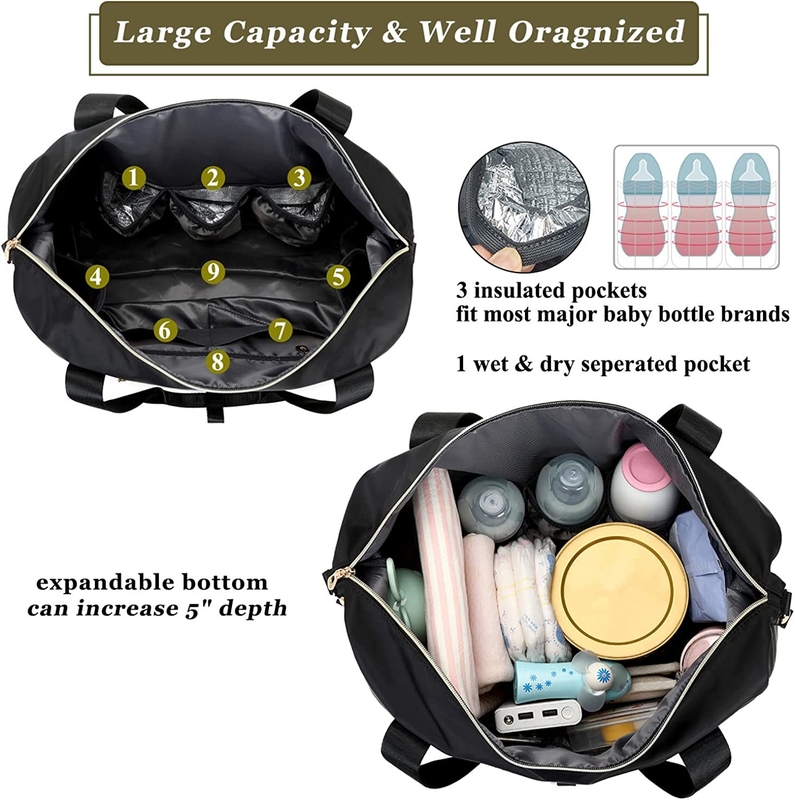 El pañal lindo suave Tote Bags Small Insulated Bottle embolsa para recién nacido personalizado
