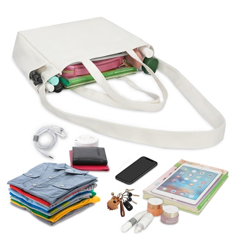 Manija larga 4.4x6.7x11 del ultramarinos de la lona de los totalizadores reutilizables plegables del bolso que hace compras”