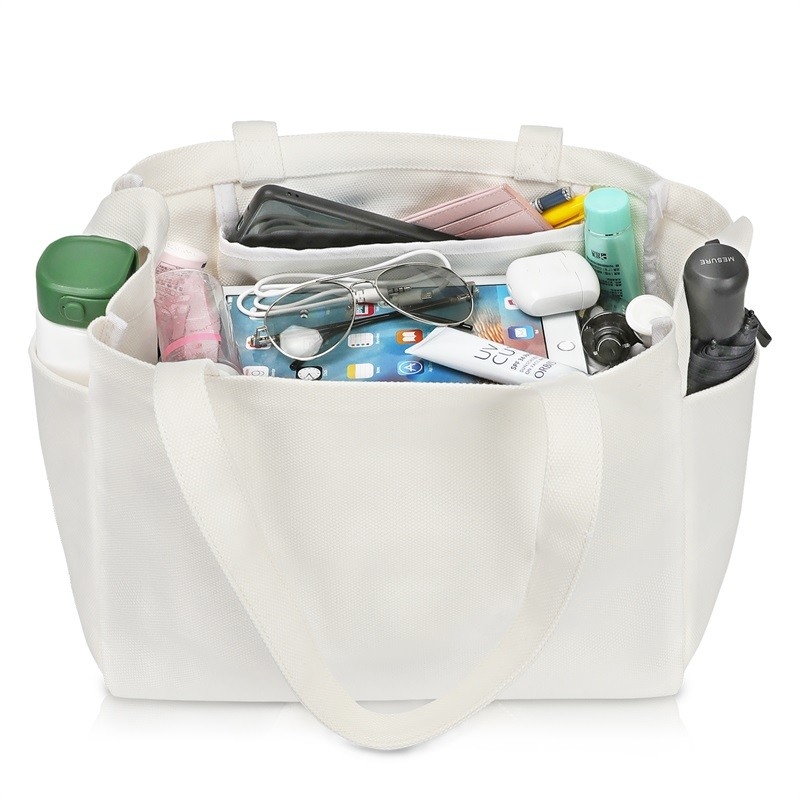 Manija larga 4.4x6.7x11 del ultramarinos de la lona de los totalizadores reutilizables plegables del bolso que hace compras”