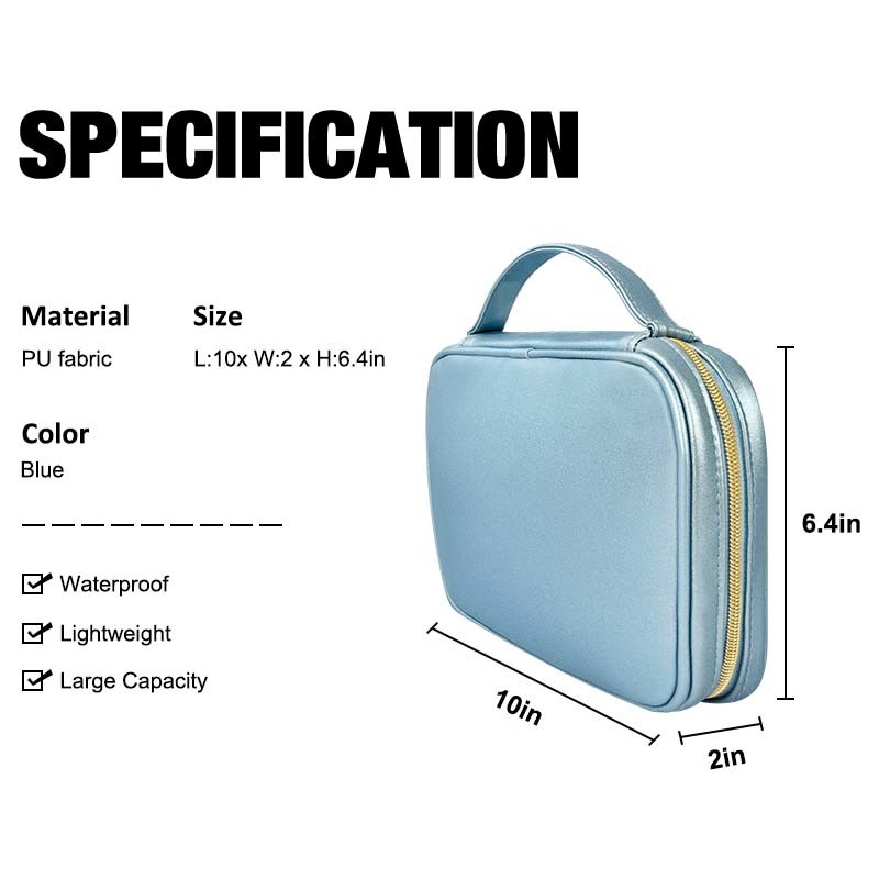 Pequeño organizador Travel Portable 10x6.4x2 de la caja de la caja de la joyería del viaje de la imitación de cuero”