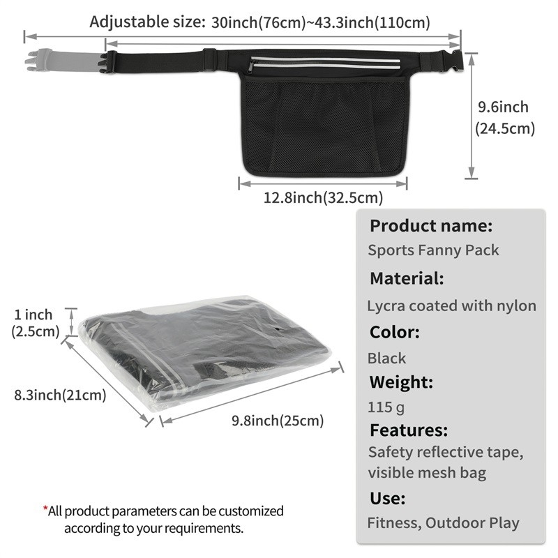 4,5 x 5,5 12.8X9.6 Fanny Pack Belt Crossbody Bag que acampa Biking Hig