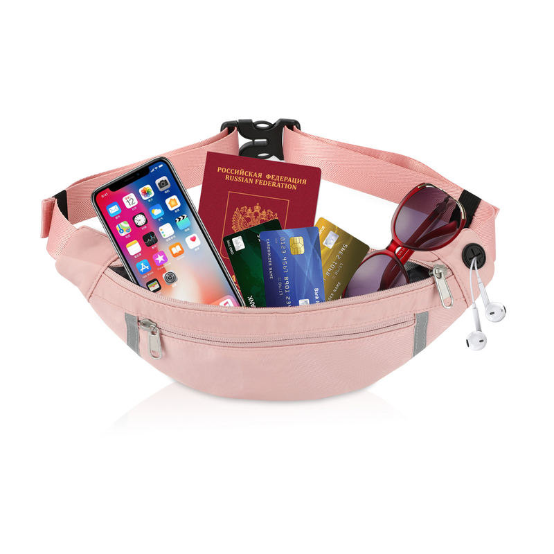 Cartera Fanny Pink Pouch Waist Bag del hombro que camina la cruz - cuerpo para las mujeres 12.8X9.6”