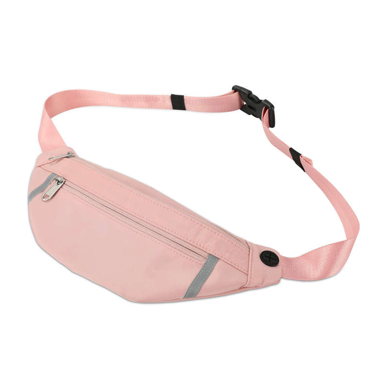 Cartera Fanny Pink Pouch Waist Bag del hombro que camina la cruz - cuerpo para las mujeres 12.8X9.6”