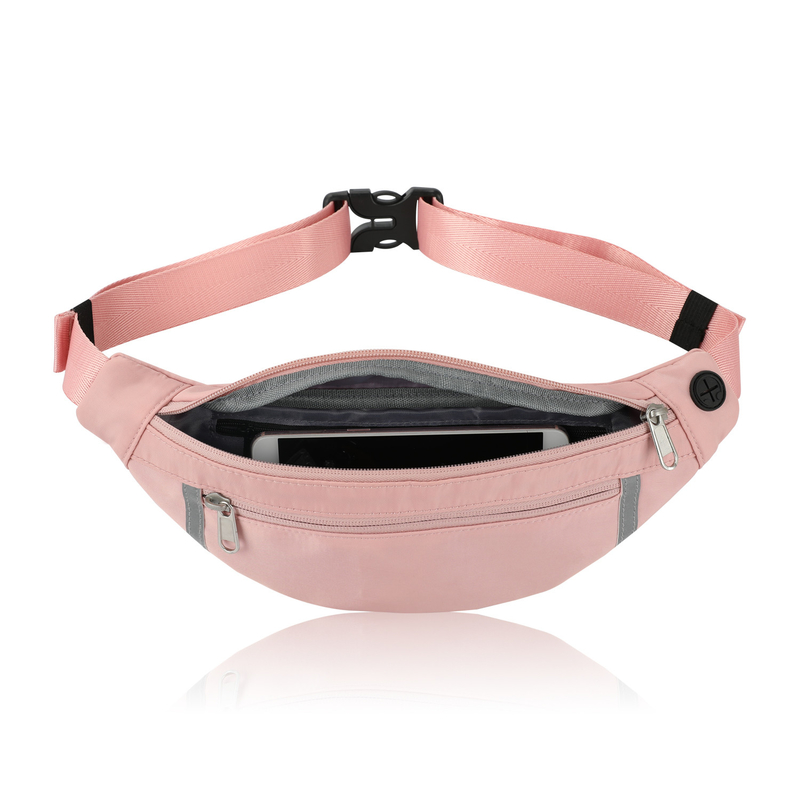 Cartera Fanny Pink Pouch Waist Bag del hombro que camina la cruz - cuerpo para las mujeres 12.8X9.6”