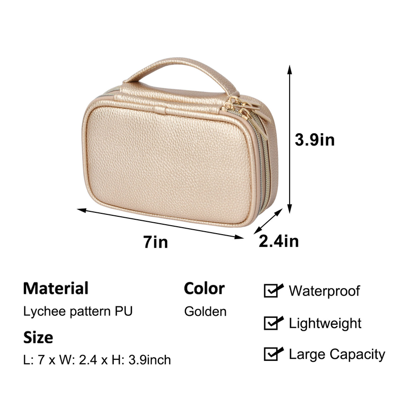 Caso 7x2.4x3.9 de Pouch Earring Travel del organizador de 2 de la capa de la joyería del almacenamiento bolsas del bolso”