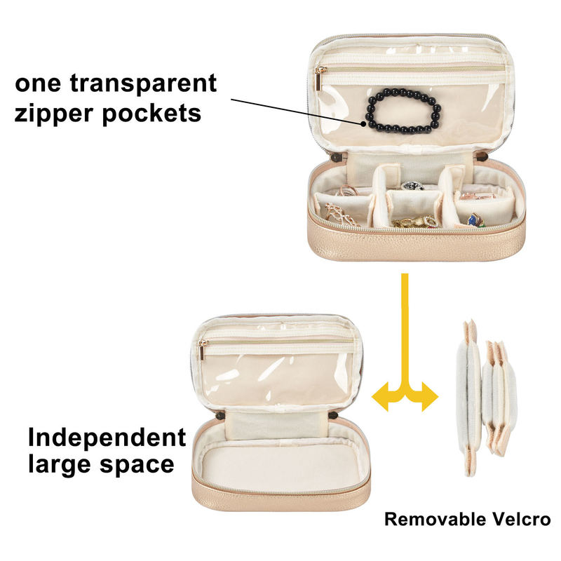 Caso 7x2.4x3.9 de Pouch Earring Travel del organizador de 2 de la capa de la joyería del almacenamiento bolsas del bolso”