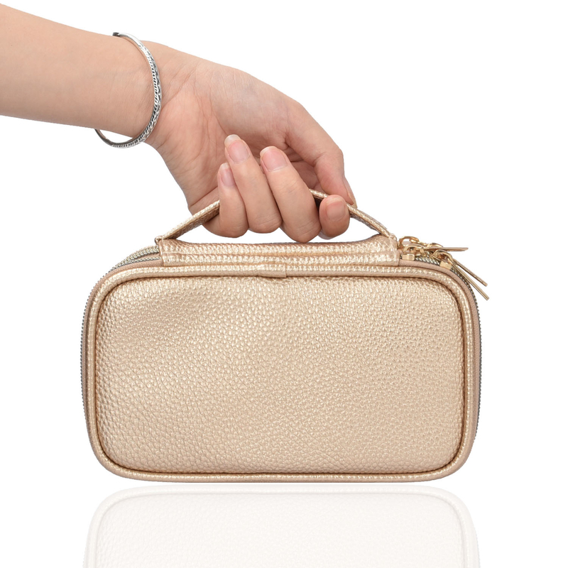Caso 7x2.4x3.9 de Pouch Earring Travel del organizador de 2 de la capa de la joyería del almacenamiento bolsas del bolso”