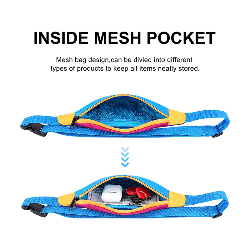 Pulgada de nylon de Fanny Pack 420D 11X2.3X4.3 de las mujeres del bolso de la cintura de la honda de la correa