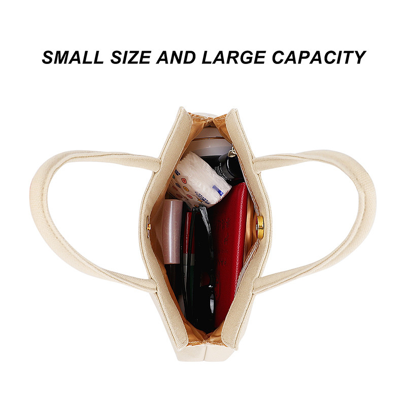 El hacer compras reutilizable amistoso de Eco empaqueta la lona sostenible Tote Bags Zipper Button 10x7”