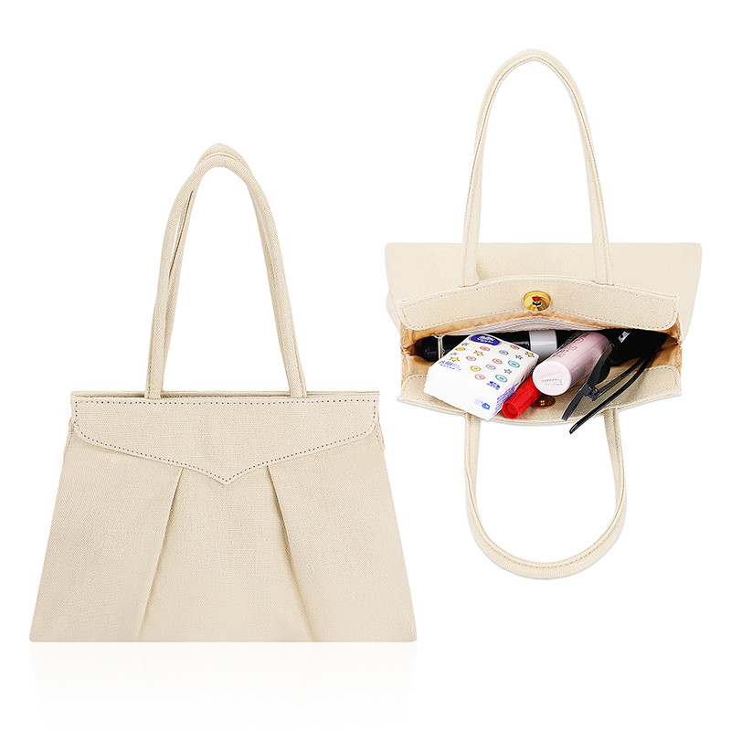 El hacer compras reutilizable amistoso de Eco empaqueta la lona sostenible Tote Bags Zipper Button 10x7”