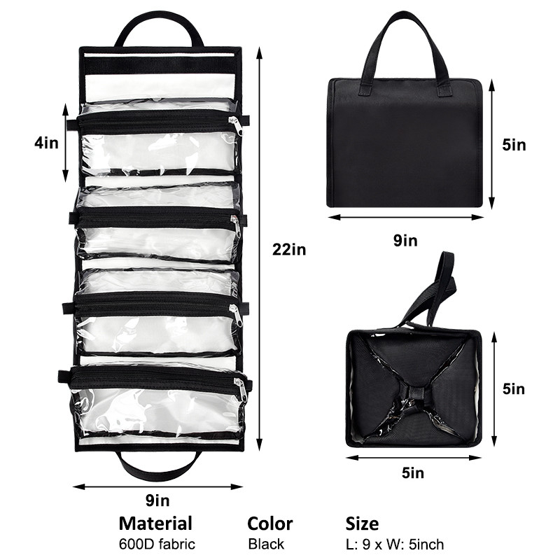 La extra grande del viaje que cuelga el PVC de Bag Separated del organizador del artículo de tocador compone la bolsa 9X5”