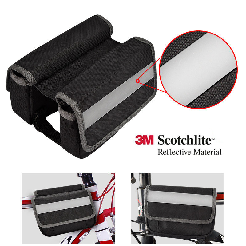 Parte posterior grande de la prenda impermeable del bolso de la bici del teléfono debajo de la bolsa de la tira reflexiva de Seat para completar un ciclo 7X6X5”