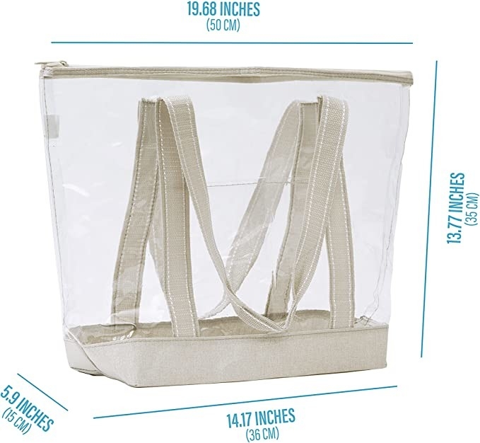 PVC transparente Tote Bag Stadium Outdoor Beach 14x5x13 de Eco del portador amistoso claro de los bolsos que hacen compras”