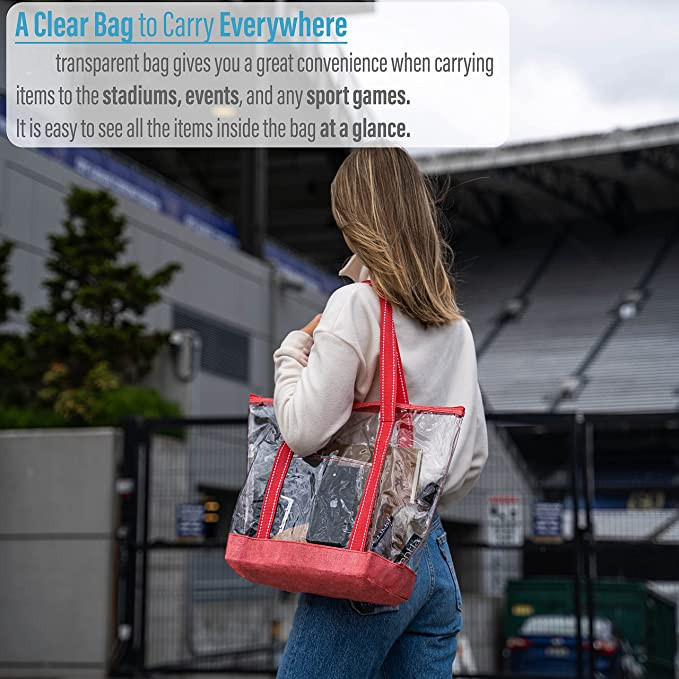 Bolsos que hacen compras amistosos de Eco de 14 pulgadas con la piscina al aire libre del estadio de Logo Pvc Clear Tote Bag