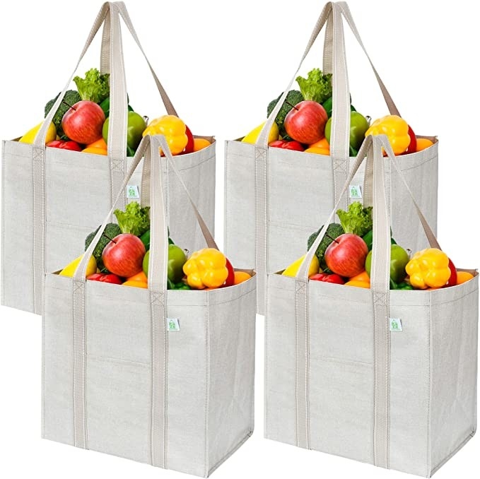 El bolso de compras resistente de la lona con los bolsillos relampaga el ultramarinos Eco de Codycross amistoso