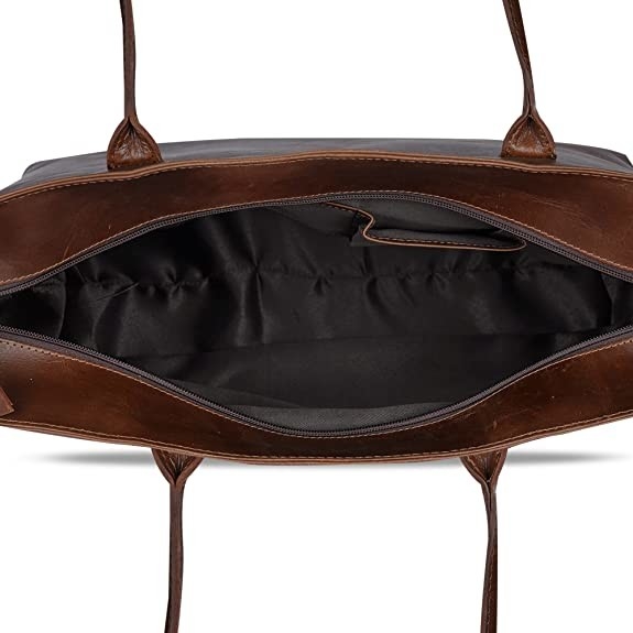 Ordenador portátil de cuero Tote Bag, bolso del ordenador de cartera del vintage de la oficina del trabajo 16x21