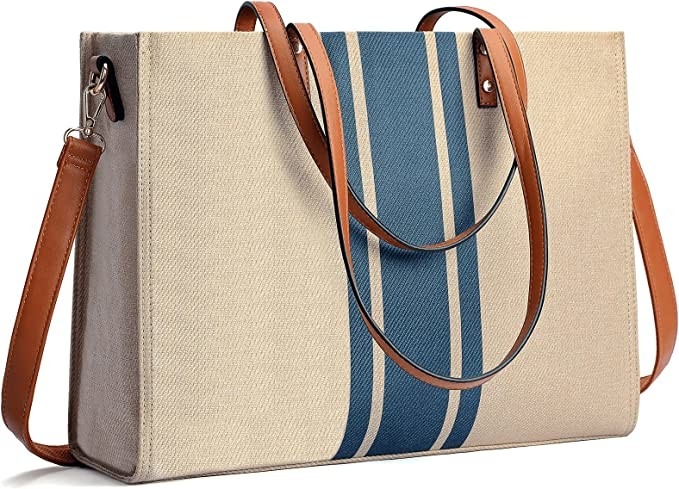 Viaje 16.33x4.7x12.99 de Tote Bag For Women Casual del ordenador portátil del trabajo de la lona