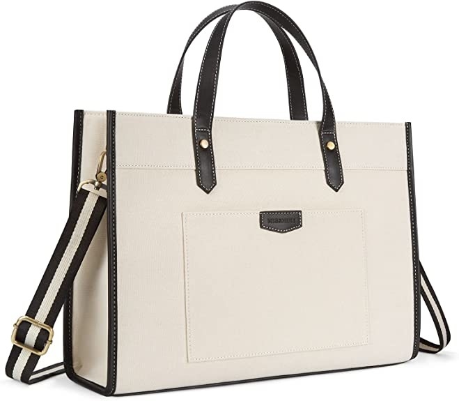 ordenador portátil Tote Bag, bolsos de la lona 16x11.7x5.1 del trabajo para las compras del viaje