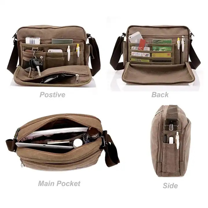 Bolso de mensajería portátil de tela offset de impresión crossbody de mujeres de 13,8 x 4 x 10,8 pulgadas
