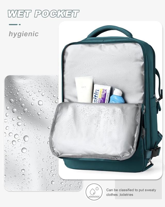 Aerolínea a prueba de agua aprobada Llevar portátil universidad senderismo mochila de viaje con compartimiento de zapatos para mujeres hombres