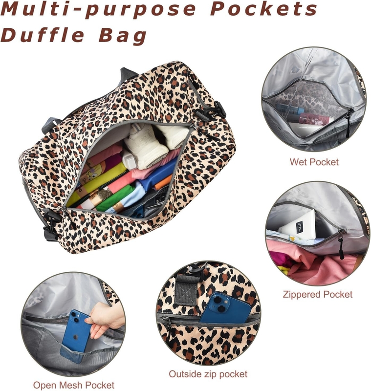 Bolsa de viaje plegable de 50L de gran capacidad para el hospital de fin de semana con espacio para zapatos