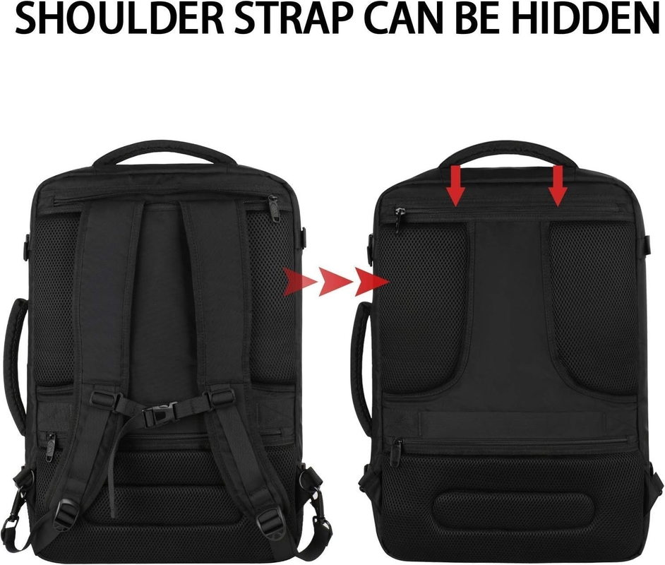Negro 40L Extensible Carry On Bolso de equipaje de vuelo Aprobado Bolso de viaje de Duffel al aire libre