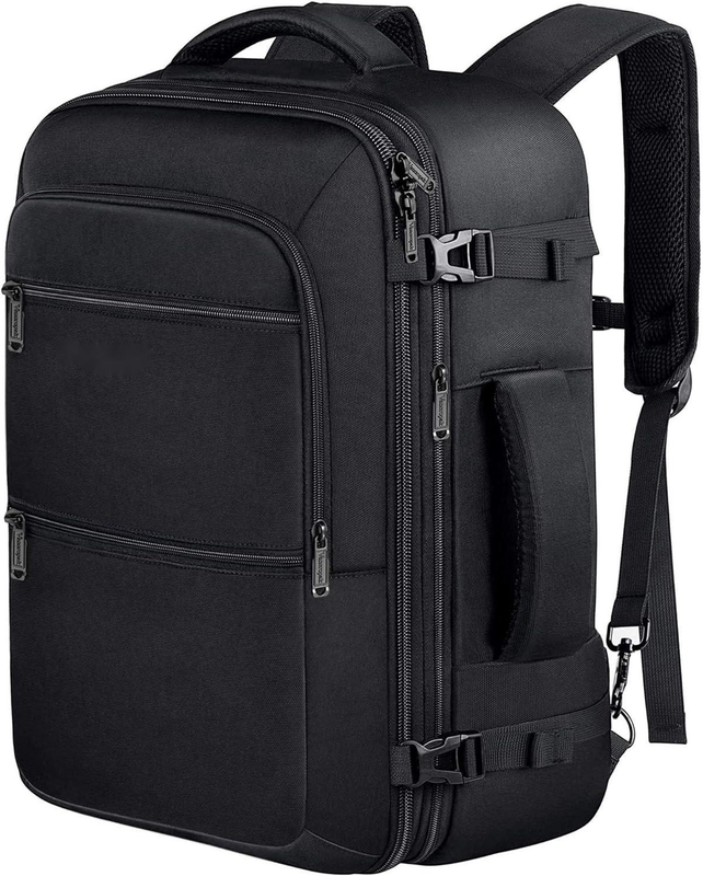 Negro 40L Extensible Carry On Bolso de equipaje de vuelo Aprobado Bolso de viaje de Duffel al aire libre