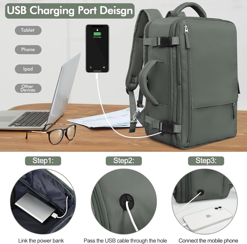 Bolso de equipaje de mano con conexión USB
