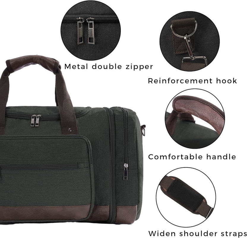 Lanteja de gran capacidad Hombres Mujeres Bolso de viaje de bolso de viaje con cremallera YKK