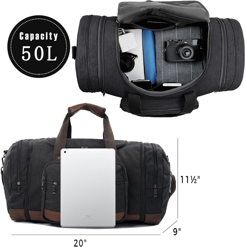 Lanteja de gran capacidad Hombres Mujeres Bolso de viaje de bolso de viaje con cremallera YKK