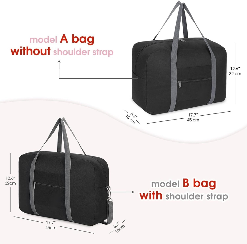 Bajo asiento de avión de gran tamaño, plegable, de equipaje de mano, bolso de viaje para mujeres