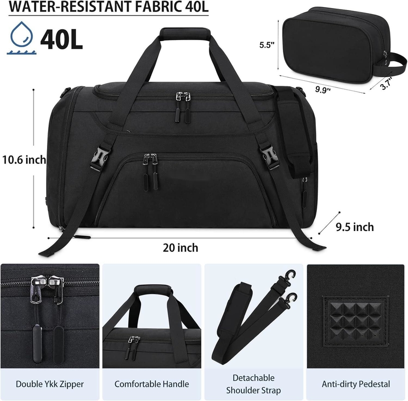 Largo fin de semana de noche impermeable de alta calidad Duffle gimnasio deporte ropa de baño bolsa de viaje con compartimiento para zapatos