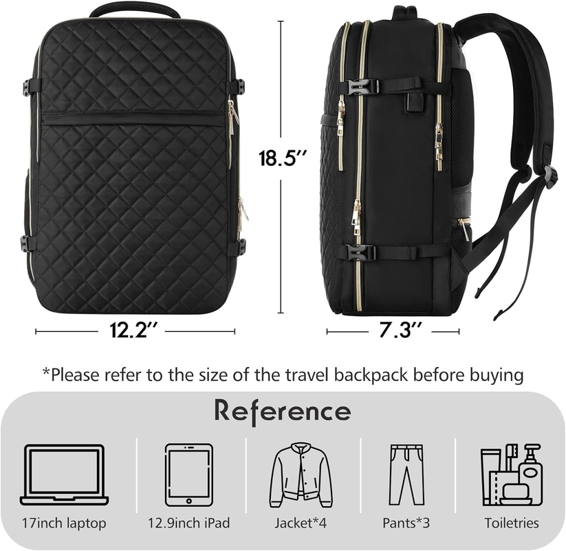 Llevado en vuelo grande, resistente al agua, anti robo, bolso de viaje, portátil de 17 pulgadas, con puerto de carga USB.