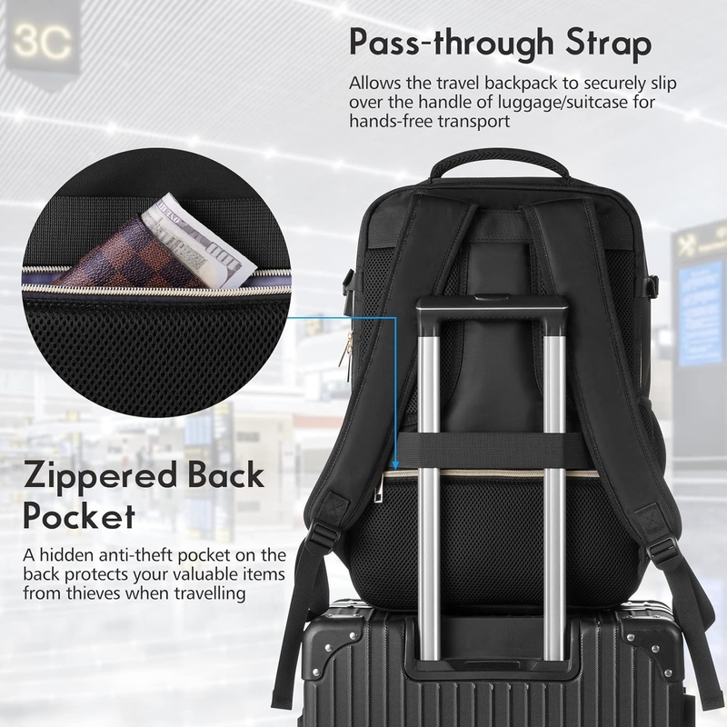 Llevado en vuelo grande, resistente al agua, anti robo, bolso de viaje, portátil de 17 pulgadas, con puerto de carga USB.