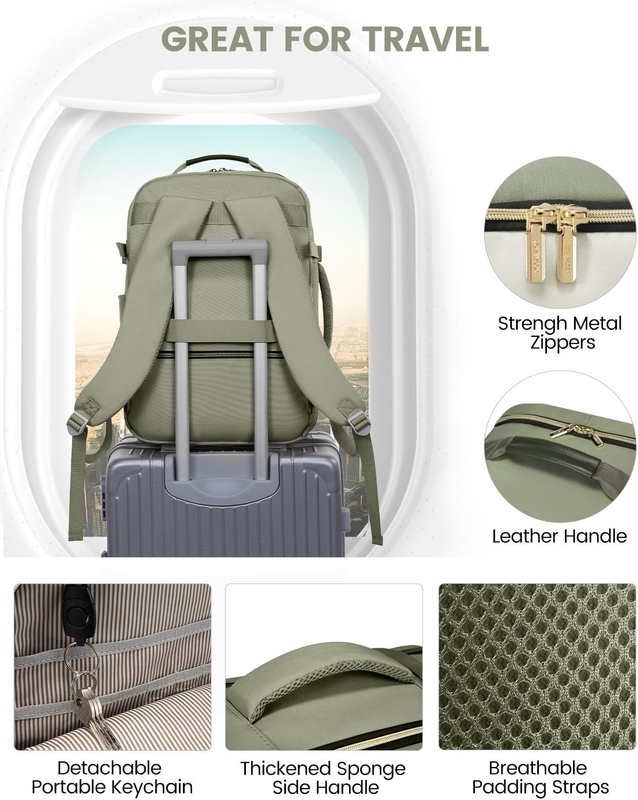 TSA artículo personal 40L impermeable de gran porte en la aerolínea Bolso de viaje aprobado con 3 cubos de embalaje