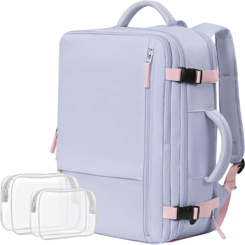 Purple 17.3 pulgadas portátil de la aerolínea aprobado llevar el equipaje como artículos personales fin de semana senderismo bolsa de viaje para mujeres