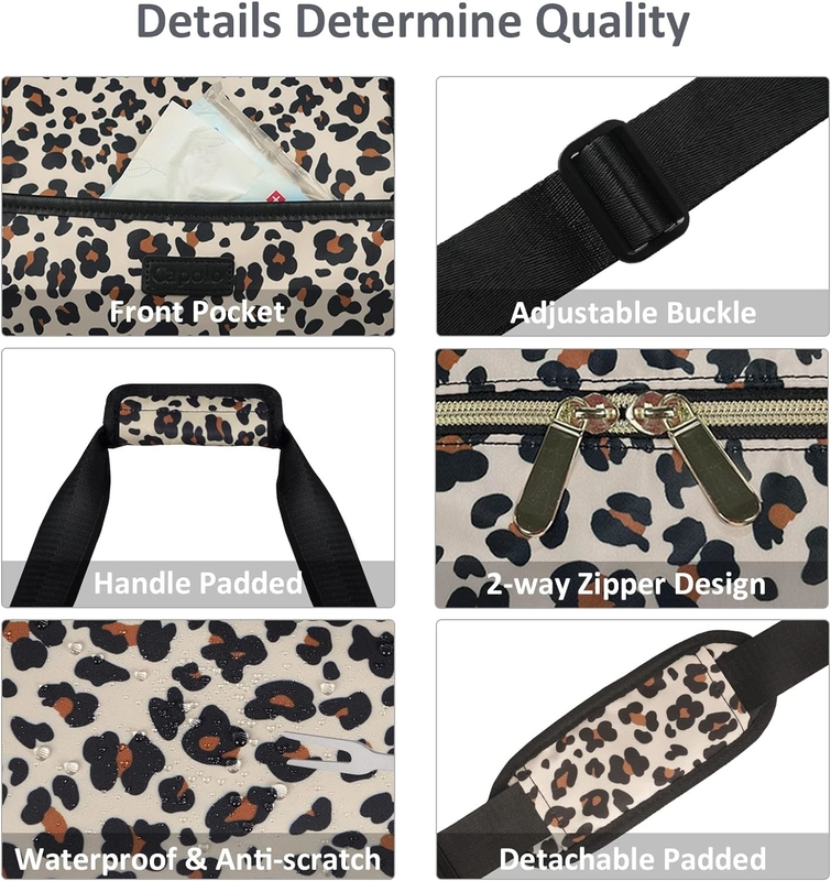 Leopard Extensible Large Weekender Overnight Waterproof Carry on Shoulder Tote Bolso de viaje y bolso de aseo