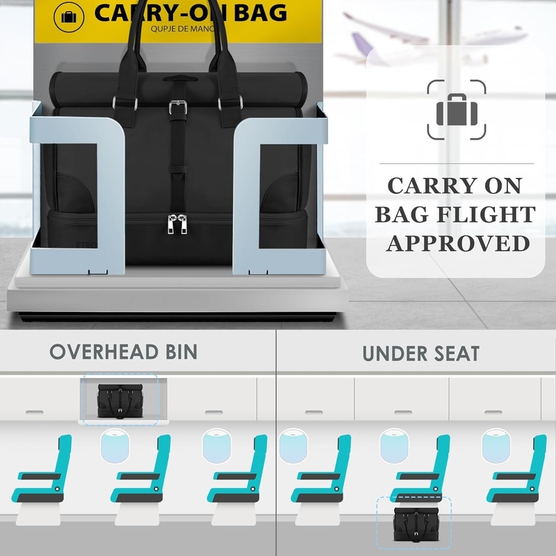 Lanteja negra Carry on Expandable Aviones de fin de semana Toiletry Bolsa de viaje con compartimiento para zapatos y puerto de carga USB