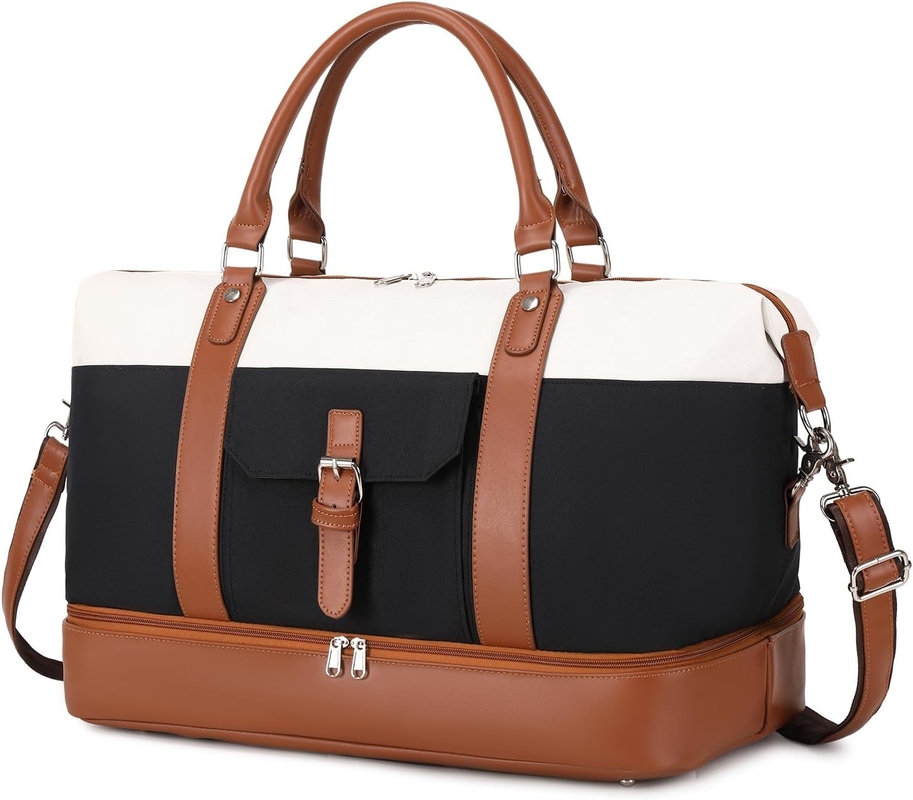 Cavas Weekend Carry on Duffel Bolso de viaje con zapatos de cuero Compartimiento para hombres
