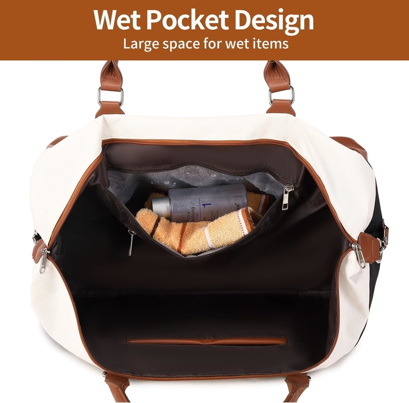 Cavas Weekend Carry on Duffel Bolso de viaje con zapatos de cuero Compartimiento para hombres