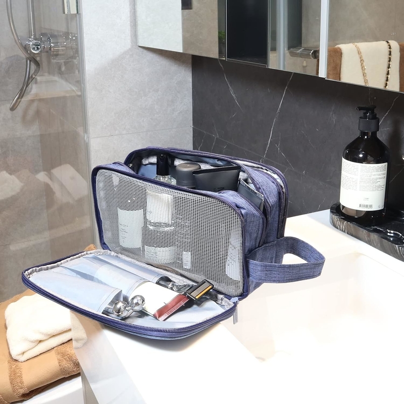 Navy Blue organizador de artículos de tocador resistente al agua Dopp Kit Bolsa de viaje para viajes accesorios Toiletries