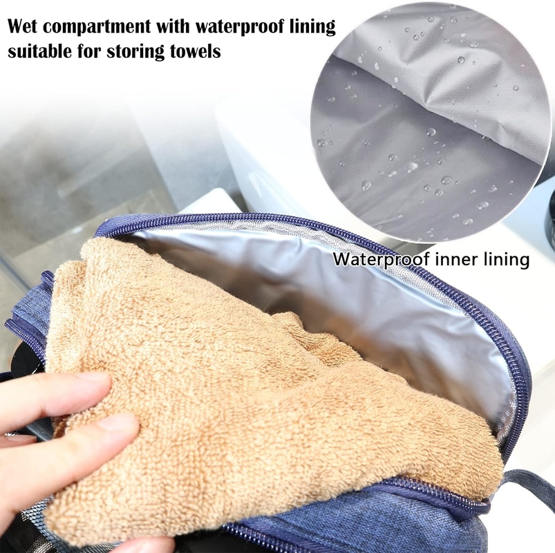 Navy Blue organizador de artículos de tocador resistente al agua Dopp Kit Bolsa de viaje para viajes accesorios Toiletries