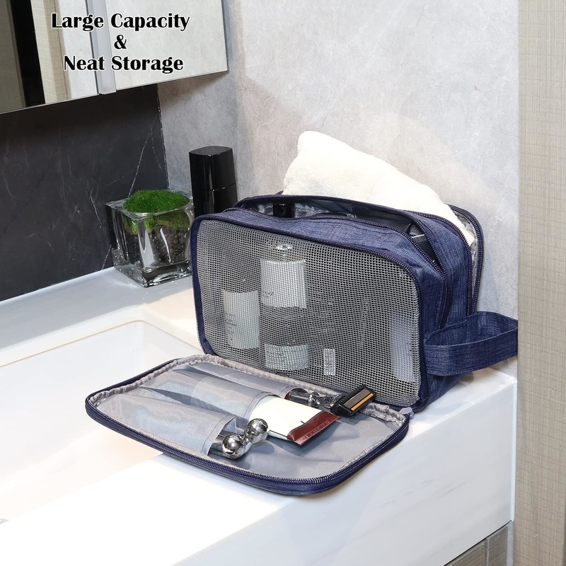 Navy Blue organizador de artículos de tocador resistente al agua Dopp Kit Bolsa de viaje para viajes accesorios Toiletries